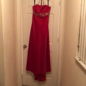 Alfred Angelo satin Red Strapless size 18 Dress